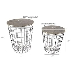 Lavish Home (Gray) Nesting End Tables with Storage