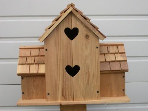 Cedarnest Cedar Birdhouse with 6 Seperate Hearts COMPARTMENTS