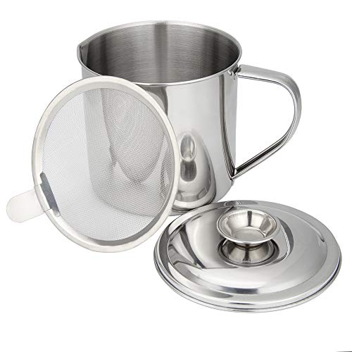 Bacon Grease Container Kitchen Cooking Oil Container Grease Container with Strainer Filter