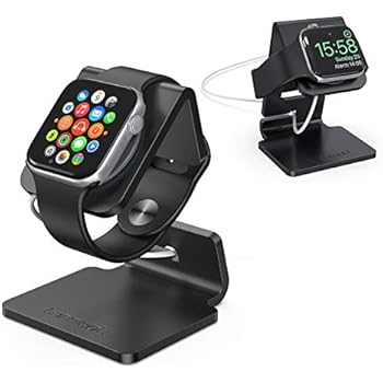 Stand for Apple Watch, Lamicall Charging Stand : Desk Watch Stand Holder Charging Dock Station Designed for Apple Watch Series 5 / Series 4 / Series 3/2 / 1 / 44mm / 42mm / 40mm / 38mm - Black