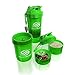 SmartShake Original2GO Shaker Bottle w/Detachable Storage Compartments, BPA/DEHP Free & Carabiner Clip-Great for Fitness Sports Nutrition Supplements 20oz (600ml)-Neon Pink, Blue, Green (3 Pack)