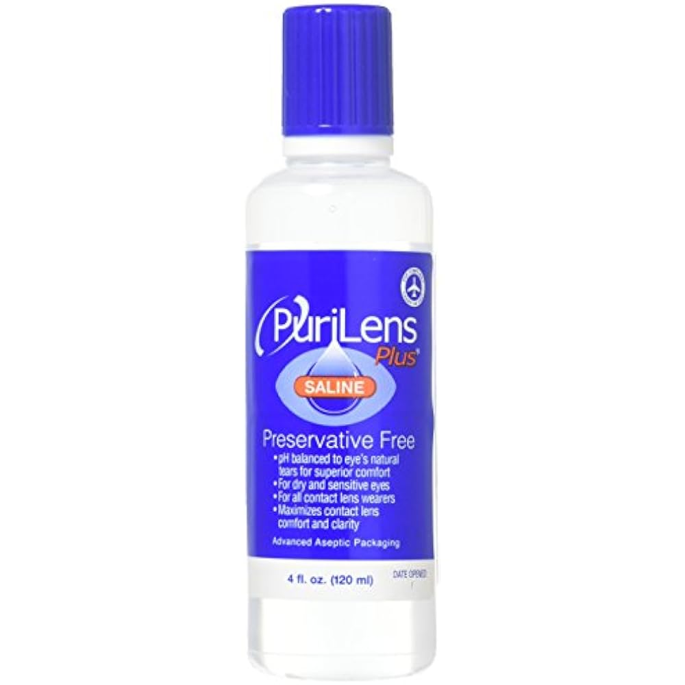 Plus Preservative Free Saline 4 Fl Oz Bottles Pack Of 12 PuriLens 830002000025 eBay