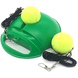 Linkin Sport Tennis Trainer Rebound Baseboard Self Tennis Training Tool Ball Back Training Gear with 2 String Balls (LightGreen)