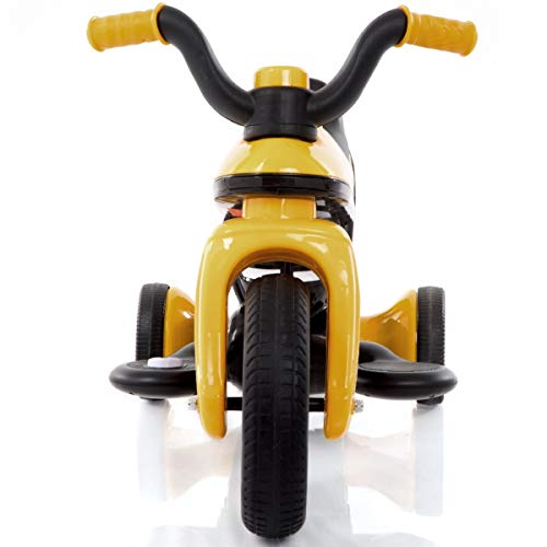 USA_BEST_SELLER 6 V Battery Powered Kids Electric Riding Bike Motorcycle Trike with 3 Wheels Electric Vehicle with Light Music (Yellow)