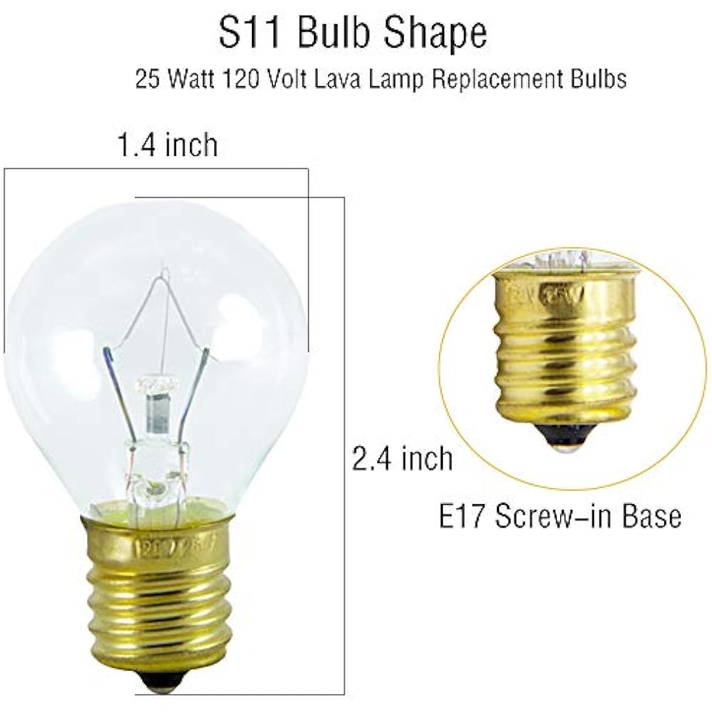 Lava Lamp Bulb 25 Watt, 6 Packs The Original Replacement For 14.5Inch