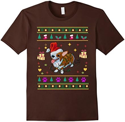 Kids Christmas T-Shirt Corgi Merry Christmas for Dog Lover 12 Brown