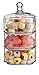 HC Elegant Home 3 Tier Stackable Clear Glass Candy Dishes/Cookie Holders/Apothecary Jars/Cotton Swab Holder with Lid