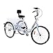 Ridgeyard 7 Speed 24 Inch 3 Wheel Adult Tricycle Bike Cycling Pedal Cruiser Bicycles Road Bike Folding Basket (White)thumb 2