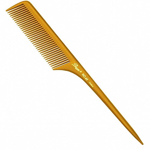 Diane 9" Thick Rat Tail Comb, Bone/Black