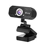 720P HD Webcam, EIVOTOR USB Mini Computer Camera with Built-in Microphone for Laptops and Desktop,Black