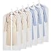 Zilink Clear Garment Bag Dress Bags for Storage 54-inch Coat Bags with Full Length Zipper for Clothes Closet Storage, Set of 6