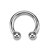 10G, 8G, 6G, 4G, 2G, 0G, 00G Horseshoe Circular Barbell 316L Surgical Steel Internally Threaded - Sold Individually (6G L: 1/2