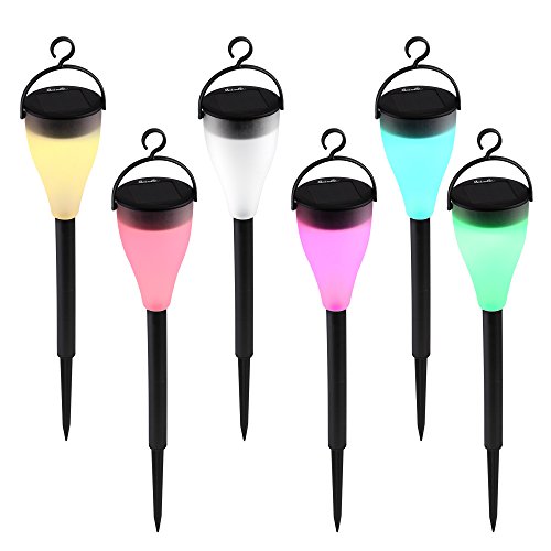 Icicle Color Changing Solar Lights,6 Pack Waterproof Outdoor Landscape Path Lights with 7 Color and 3 Modes Setting,Perfect Decoration Lighting for Garden Pathways & Flower Beds,Yard,Lawn,Fence - Thumbnail 7