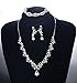 FINREZIO Wedding Bridal Jewelry Set Crystal Necklace Earrings Bracelet Sets for Women Gift