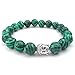 KONOV Natural Energy Stone Beads Gemstone Malachite Mens Womens Bracelet, 10mm Buddha Mala, Green