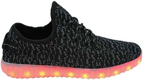 Transformania Toys Galaxy LED Shoes Light Up USB Charging Low Top Knit Men Sneakers (Black) 10