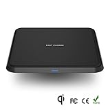 Fast Wireless Charger QI Ultra Slim Wireless Charging Pad 5V-2A-10W Quick Charge for iPhone X 8 Nexus Xperia Samsung Galaxy Note S8 Plus S7 Edge QI-Enabled (Wireless Charger 4)