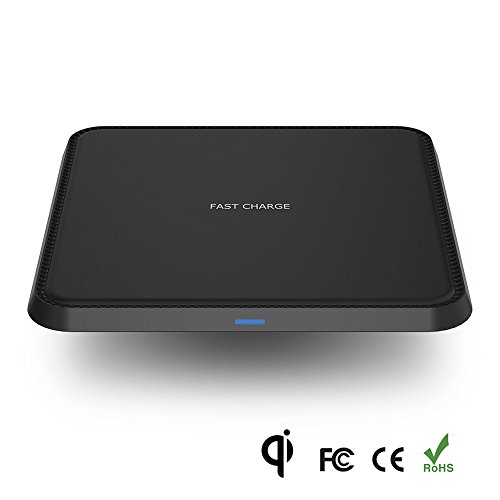 Bossgo Fast Wireless Charger QI Ultra Slim Wireless Charging Pad 5V-2A-10W Quick Charge for iPhone X 8 Nexus Xperia Samsung Galaxy Note S8 Plus S7 Edge QI-Enabled (Wireless Charger 4)