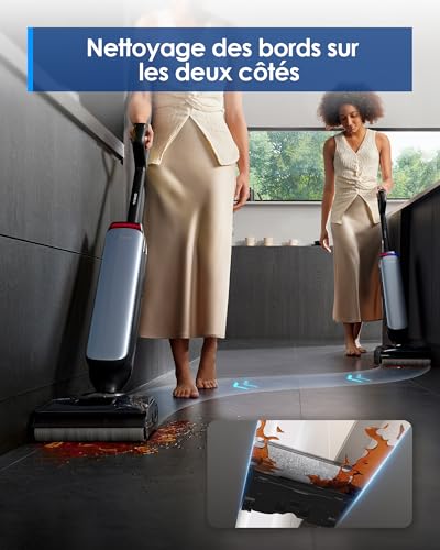 Tineco Floor One S9 Artist Vacuum Cleaner with Elegant Design, 22,000 Pa, 360° SmoothDrive, Tangle-Free, 50 Min Battery Life, 2 Sides Cleaning Edges, Flattens to 180 Degrees, Vacuum Cleaner, FlashDry at 85 °C