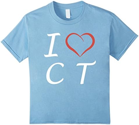 Kids I love CT Connecticut USA america t shirt tee 10 Baby Blue