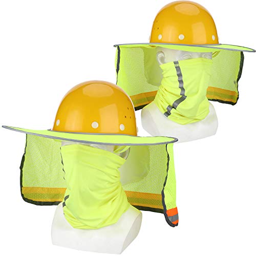 2 Pieces Hard Hat Sun Shade Neck Protection High Visibility Sun Neck
