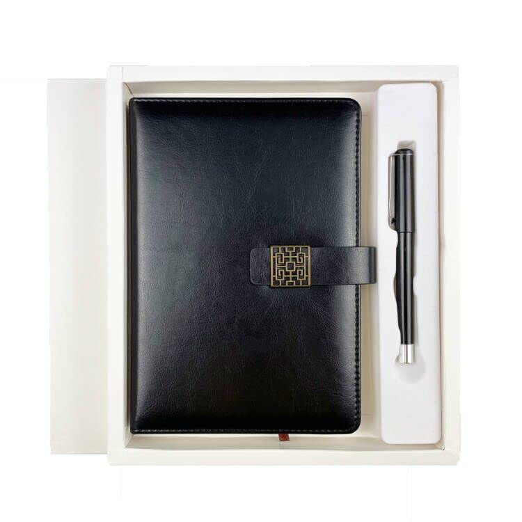 YEZIDE A5 Notebook with Pen 200 Lined Pages Thick Classic Luxury Journal Notepad Diary Stationary Office School Home Business Writing Note Taking for Father Day Gift