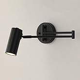 Jadssox Swing Arm Wall Sconce Adjustable Wall Mount Reading Light Headboard Lamp, Modern Hardwired Sconces GU10 Wall Swivel S