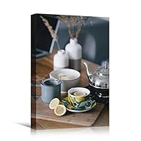 Canvas Wall Art Tea Preparation Coffee Drinks Kitchen Multicolor Photography Rustic Urban - 12x18 inches