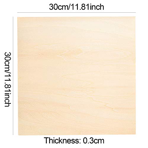 KEILEOHO 10 Pack Balsa Wood Sheets 12 x 12 x 1/8 Inch, Large Thin Wood