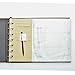 Business Check Binder for 3 On A Page Checks - 7 Ring Executive Binder with Stationary Storage Pouch, Calendar, Pen and Card Holders, Beige