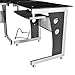 HOMCOM L-Shaped Corner Computer Desk Gaming Table Home Office Workstation Glass Top P2 MDF with Keyboard Tray - Black