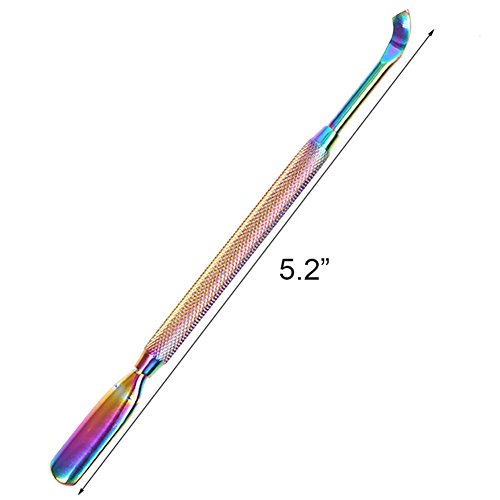 WOKOTO 4Pcs Nail Cuticle Pusher Stainless Steel Set Cuticle Trimmer Remover For Manicure Pedicure Polish Remover Tools