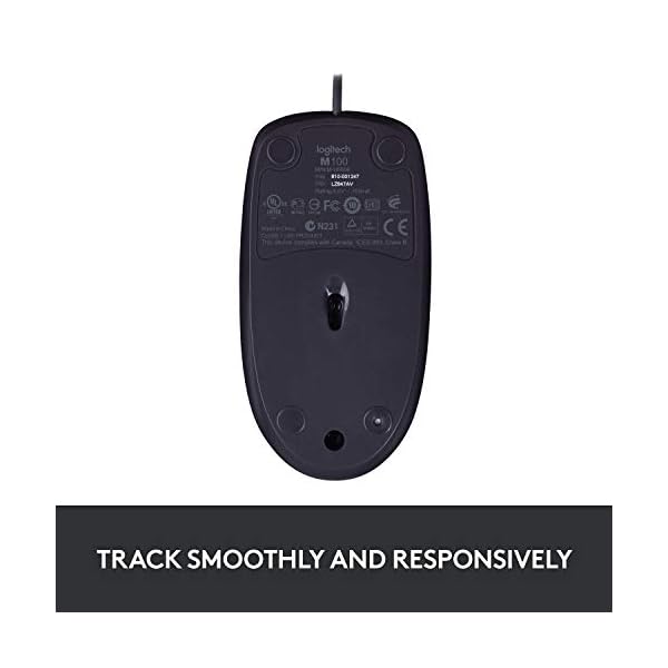 Logitech-B100-Wired-USB-Mouse-3-Buttons-Optical-Tracking-Ambidextrous-PC-Mac-Laptop-Black Logitech B100 Wired USB Mouse, 3-Buttons, Optical Tracking, Ambidextrous PC / Mac / Laptop - Black