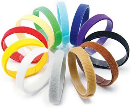 AsyPets 12 Colors Adjustable Puppy ID Bands Collars, Soft & Reusable Puppy Identification ID Collars, 13.77" x 0.39" (35 cm x 10 mm)