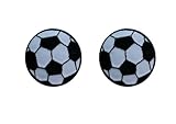 ID #1489 Lot of 2 Soccer Ball Embroidered Iron On Applique Patches Lot of 2