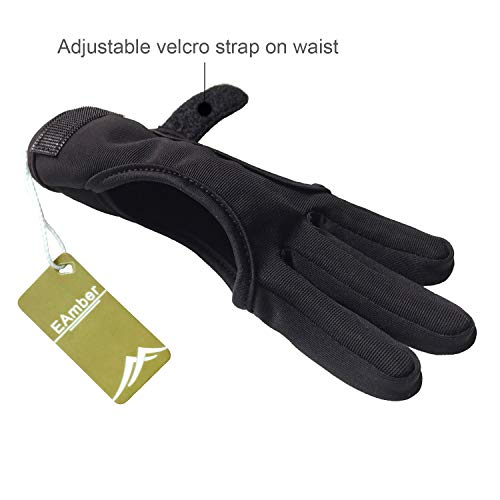 EAmber Archery Shooting Gloves Leather Bow Protective Archery Gloves