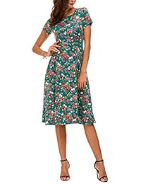 Urban CoCo vestido de manga corta con estampado floral para mujer