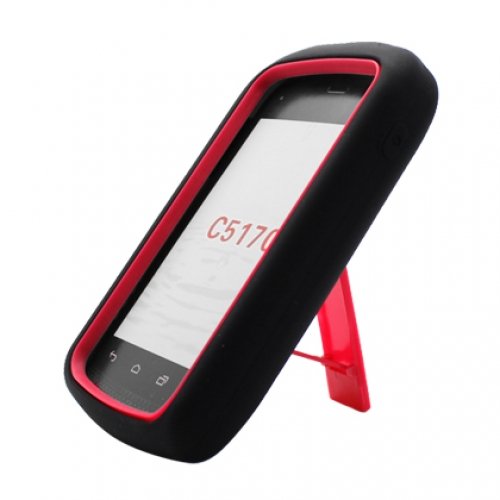 Aimo Wireless KYOC5170PCMX003S Guerilla Armor Hybrid Case with Kickstand for Kyocera Hydro C5170 - Retail Packaging - Black/Red
