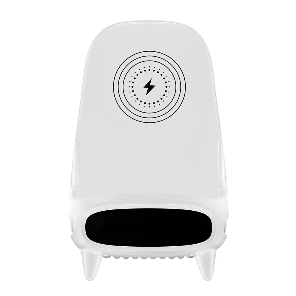 Dapuly Compatible with Android iOS Smartphone Mini Chair Shape 15W Wireless Fast Charger Multipurpose USB-C Charger Stand Universal Tablet Phone Stand Holder with Musical Speaker