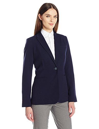 Calvin Klein Women's Single Button Suit Jacket, Twilight, 4