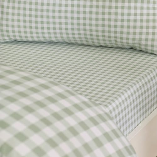 Catherine Lansfield Bamford Gingham Check Super King Fitted Sheet Green