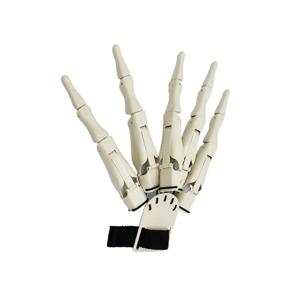Halloween Joint Finger, Wearable Halloween Skeleton Hands, 3D Printed Finger Extension, Skeleton Finger Gloves, Suitable for All Finger Sizes, Cosplay Props for Masquerade Party (White, Right)