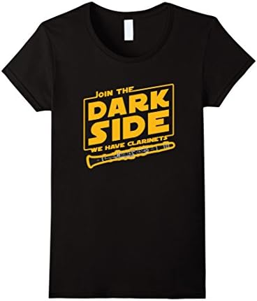 Womens Join The Dark Side Clarinet Player T-shirt Small Black