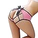 Goddessvan Women Sexy Open Crotch Panties Nylon Babydoll G-String Lingerie (Free Size, Pink)