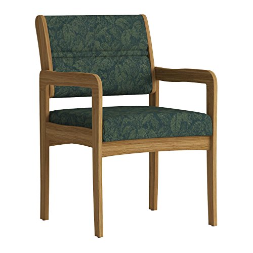 Wooden Mallet DW3-1 Valley Guest Chair, Medium Oak/Leaf Green