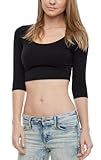 A.S Juniors Basic Comfy Cotton Lycra 1/2 Sleeve Casual Ballerina Crop Top-MADE IN USA
