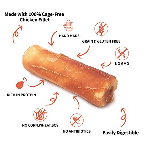 LuvChew Premium Dog Chew Treats Chicken Retriever Rolls, Rawhide Free