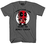 Deadpool I Don't Feel Like Being an Adult Today Mens Charcoal T-shirt S