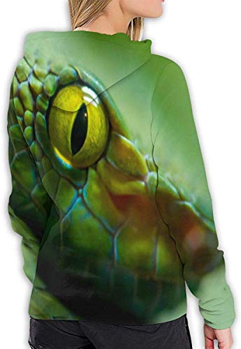 41Cp20G7mOL Close Up View of Snake - Sudadera con capucha para mujer, diseño de serpiente Close Up View of Snake - Sudadera con capucha para mujer, diseño de serpiente - Imagen 3