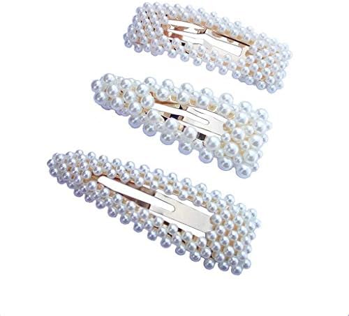 Pearl Hair Clip 3Pcs Cute Wedding Bride Artificial Pearl Hairpin Ladies Hair Accessories Handmade